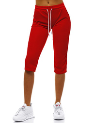 Spodnie dresowe krótkie damskie czerwone OZONEE JS/1021/B5