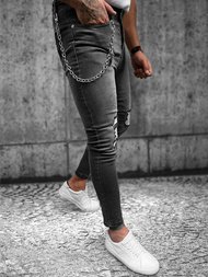 Spodnie jeansowe męskie szare OZONEE O/262SP