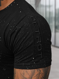 T-shirt męski slim fit czarny OZONEE O/QQ1388