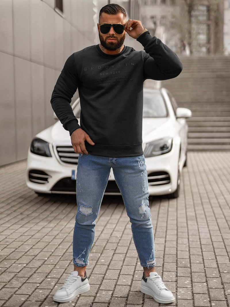 Bluza męska czarna OZONEE JS/8B1360/3