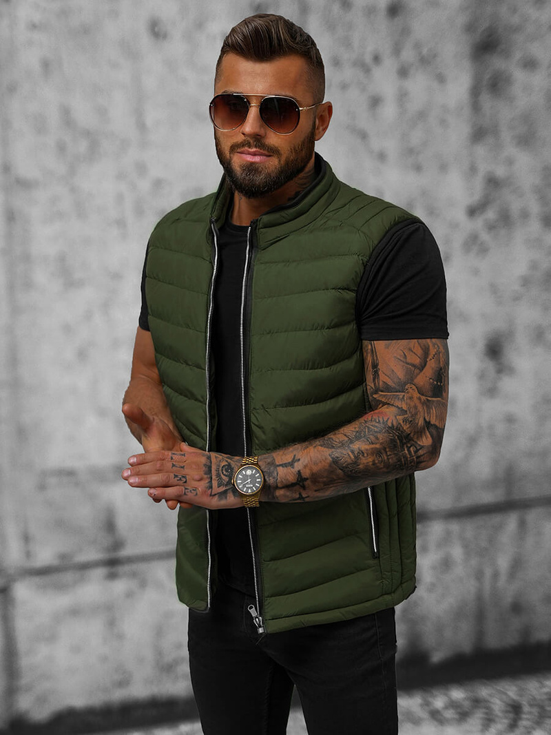 Kamizelka męska pikowana khaki OZONEE N/7133Z