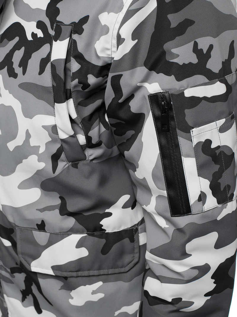 Kurtka zimowa męska moro-szara OZONEE JS/2019005