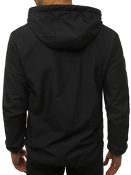 Kurtka softshell męska z kapturem czarna OZONEE JS/KS2190