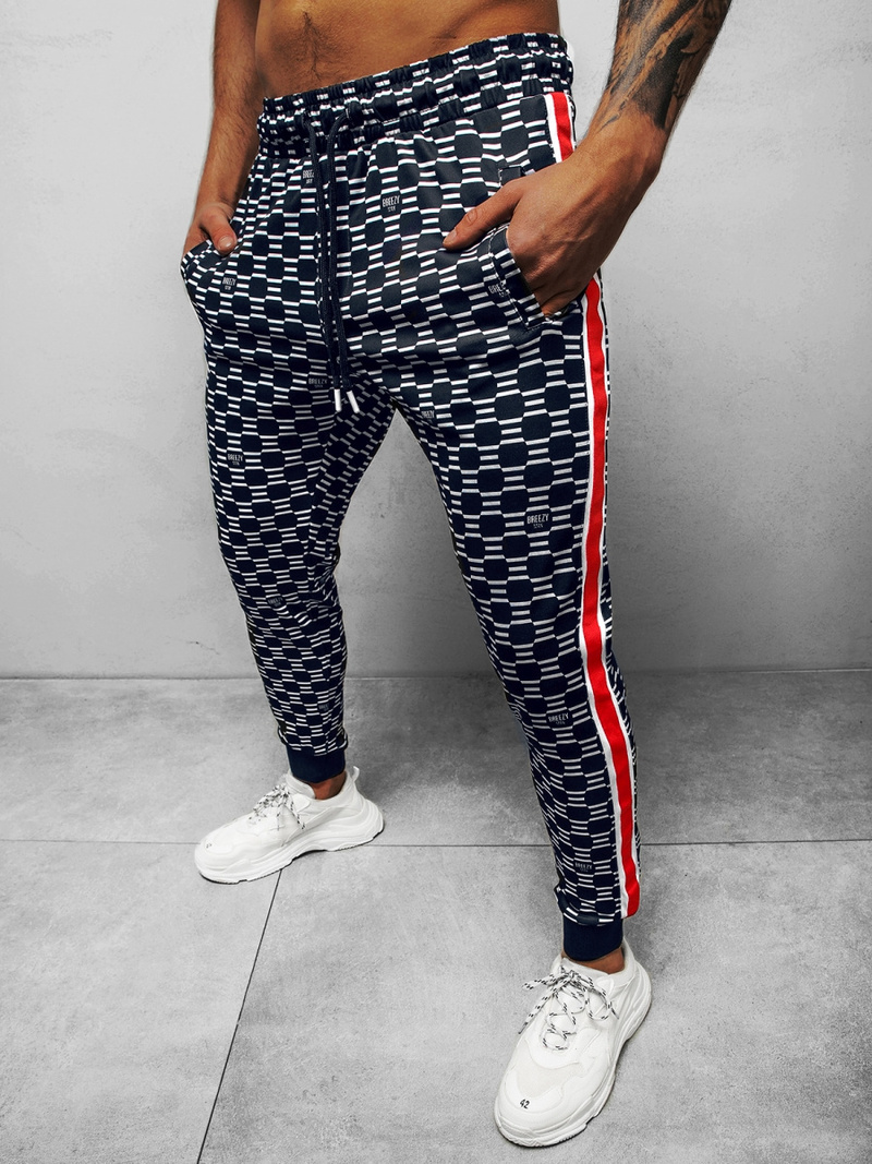 Spodnie dresowe męskie ciemno-granatowe b/2170