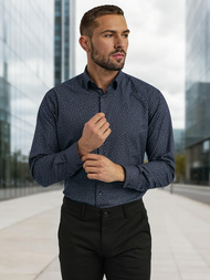 Koszula męska elegancka granatowa OZONEE V/V186