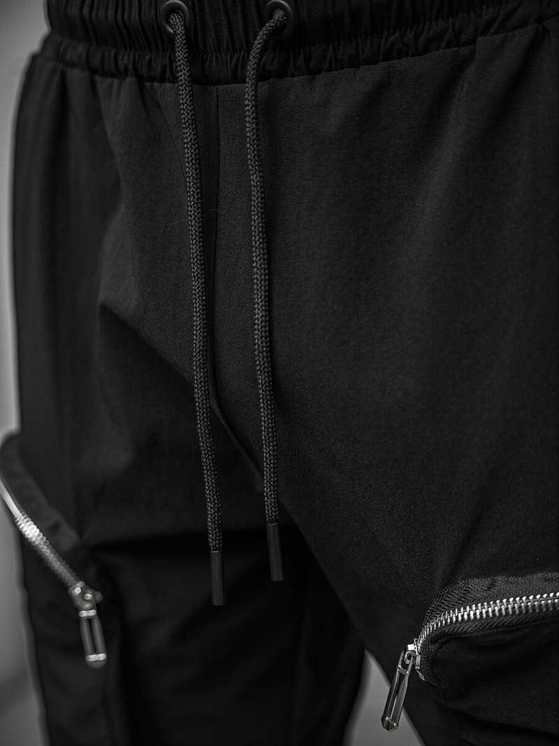 Spodnie męskie chino joggery czarne OZONEE O/PS5513