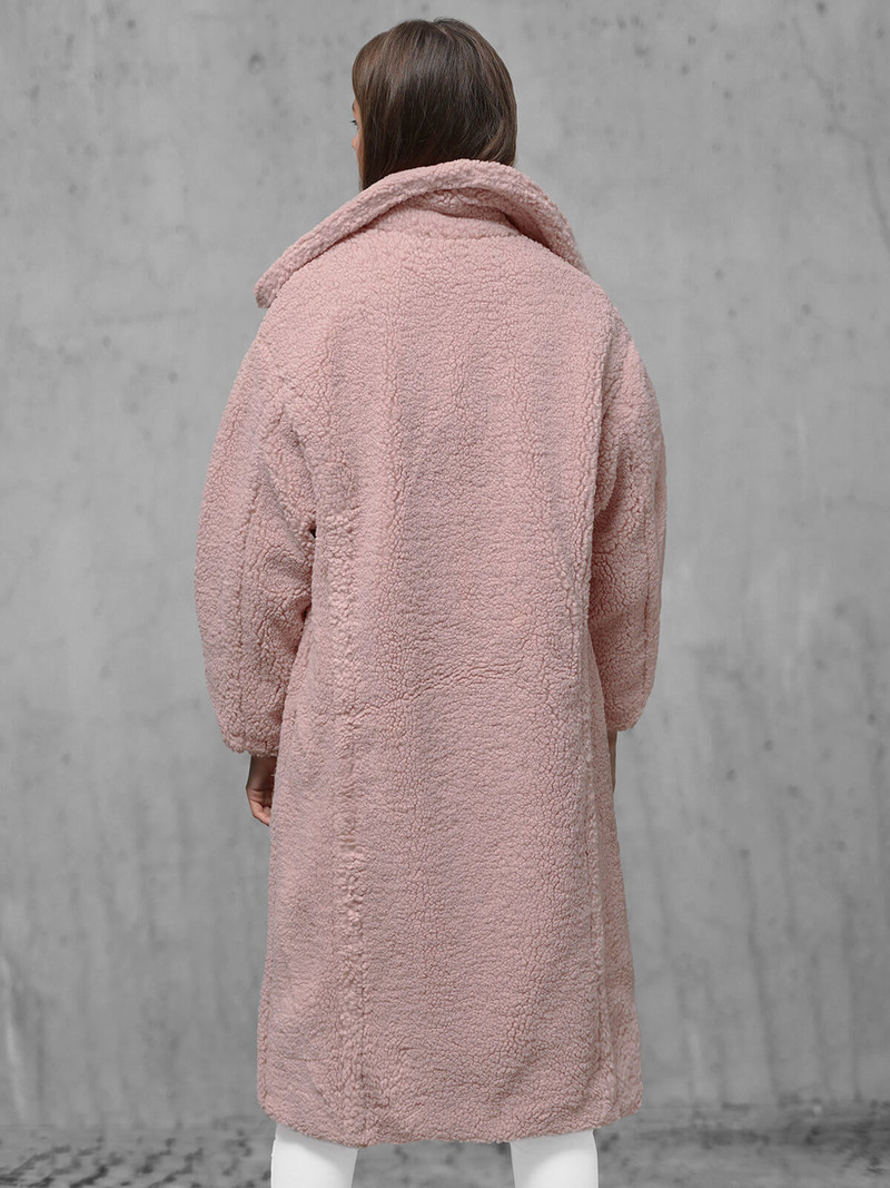 Płaszcz zimowy damski polarowy różowy OZONEE O/Z01