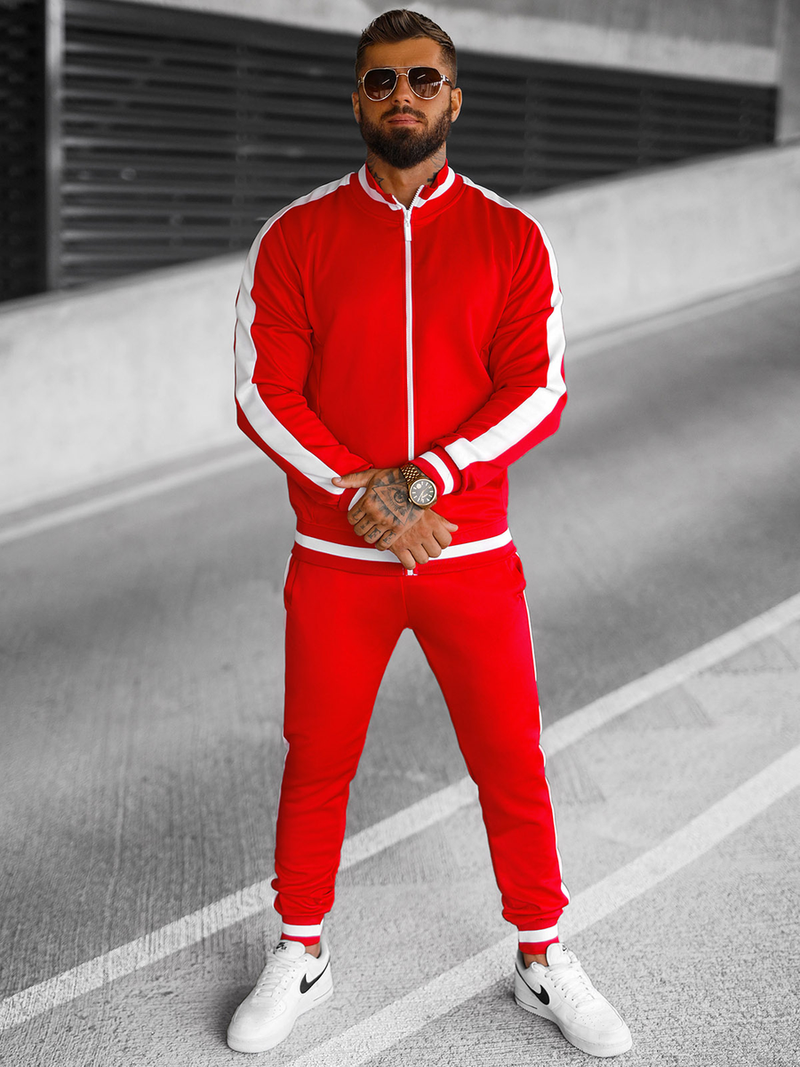 Komplet dresowy męski czerwony OZONEE JS/8C99/18Z