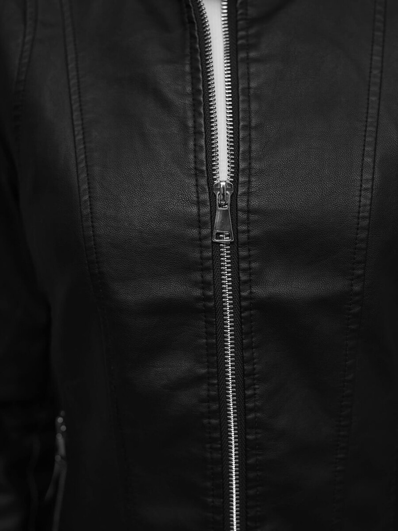 Kurtka skórzana damska czarna OZONEE JS/11Z8052Z