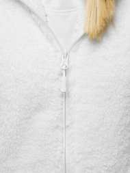 Bluza damska rozpinana z kapturem biała OZONEE JS/HH007/45