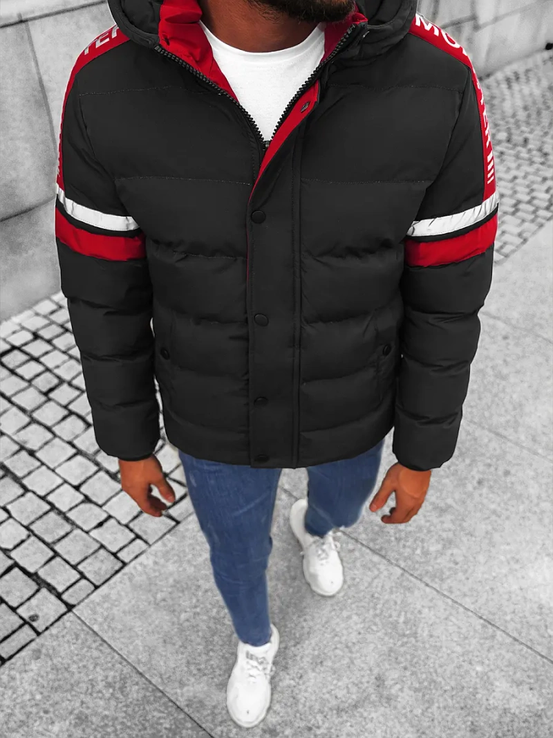 Kurtka zimowa męska pikowana czarna OZONEE JS/M8103