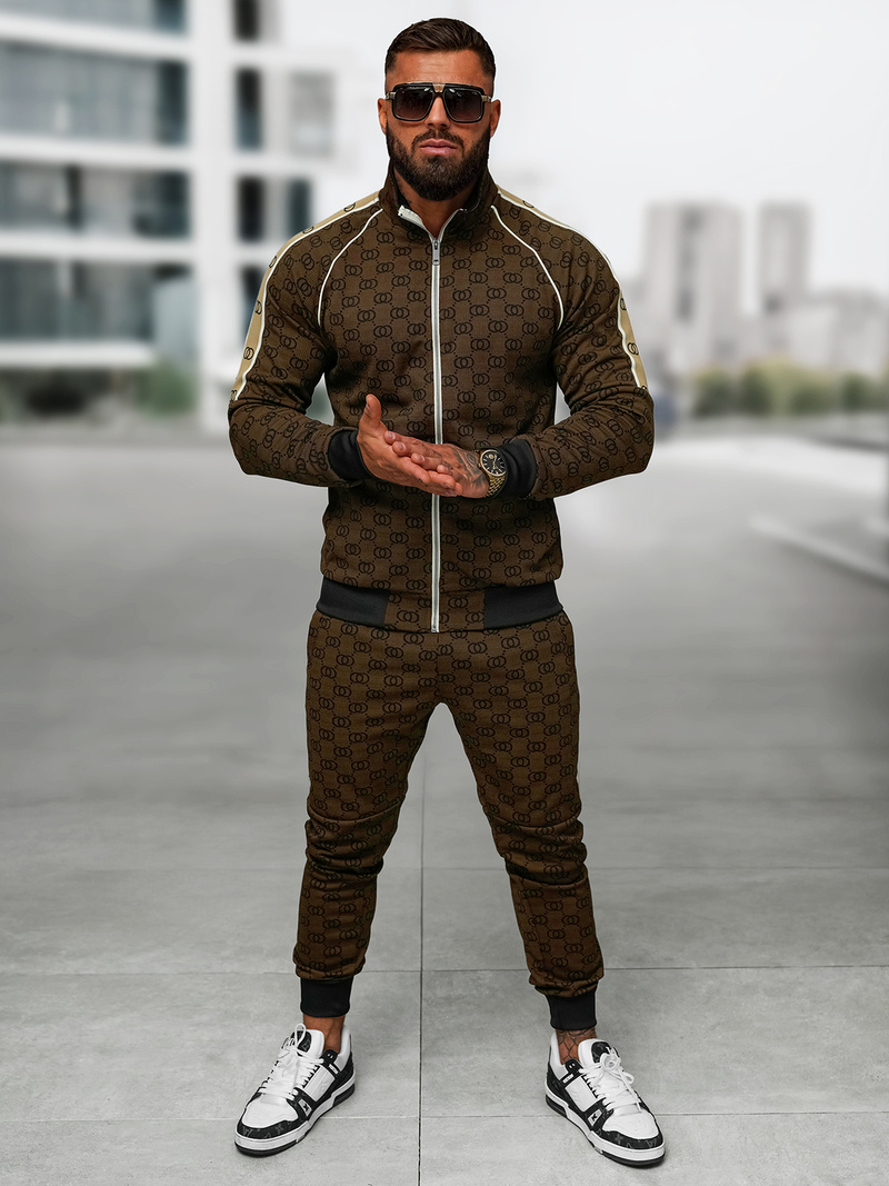 Спортивний костюм чоловічій Темно-Бежевi OZONEE O/FF5110AB