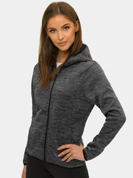 Bluza damska rozpinana z kapturem czarna OZONEE JS/HD111/1