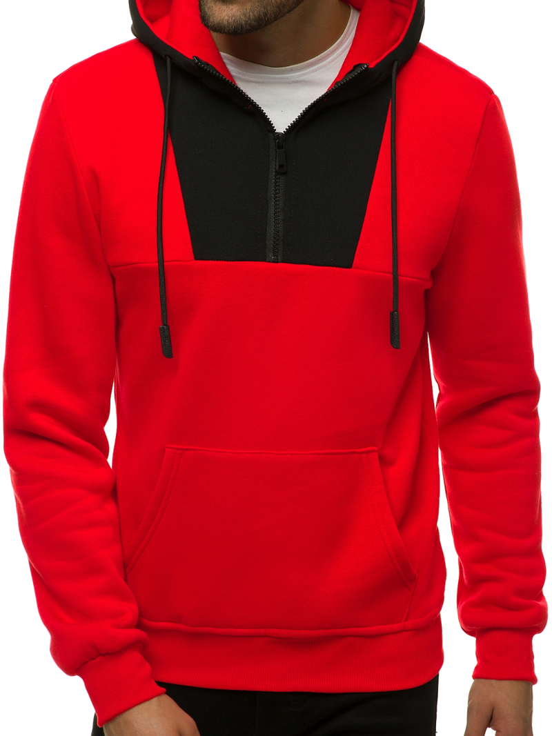 Bluza z kapturem męska czerwona OZONEE JS/KS2161