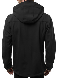 Kurtka softshell męska z kapturem czarno-żółta OZONEE GE/12268