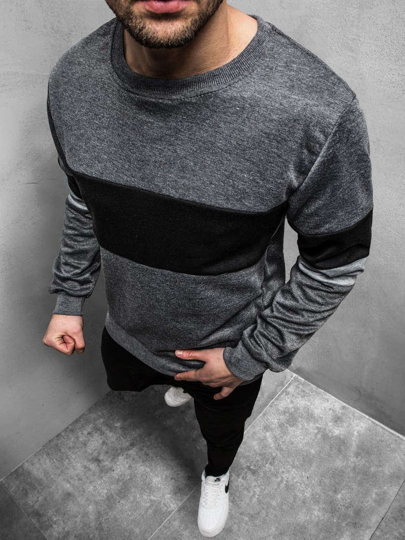 Bluza męska grafitowa OZONEE JS/JZ11039Z