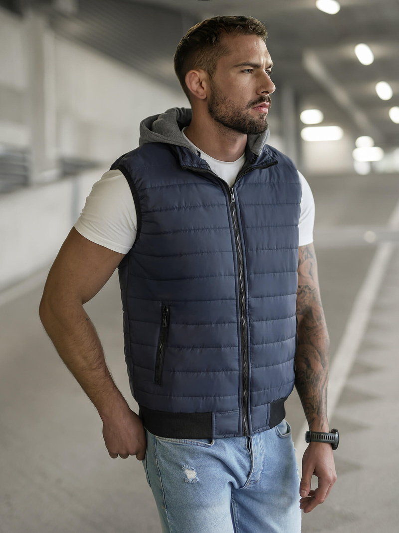 Безрукавка чоловіча Темно-Синя OZONEE JS/8M983/215Z