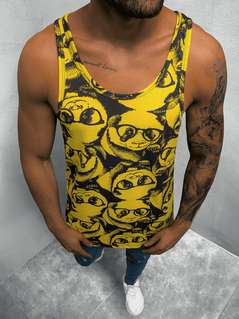 Майка чоловіча чорний і жовтий OZONEE O/BL123