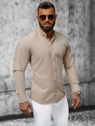 Класична сорочка чоловіча Яскраво-Бежева OZONEE O/V38