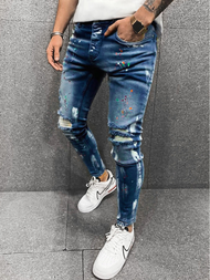 Spodnie jeansowe męskie niebieskie OZONEE O/B5868