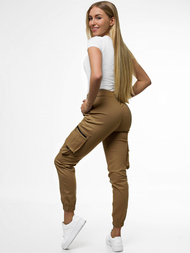 Spodnie damskie chino joggery camelowe OZONEE O/8060
