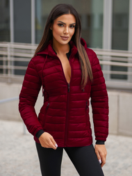 Kurtka damska pikowana bordowa OZONEE JS/16M9102/6