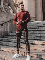 Штани чоловічі темно-синій червоний OZONEE DJ/5587