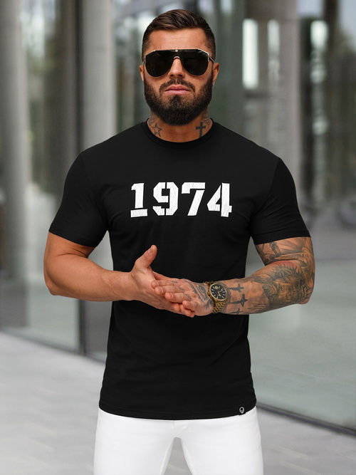 T-shirt męski slim fit czarny OZONEE NB/MT3130