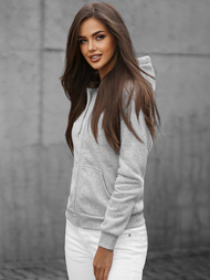 Bluza damska rozpinana z kapturem szara OZONEE JS/W03Z