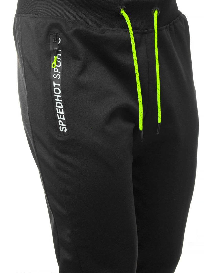 Spodnie dresowe męskie czarne OZONEE JS/AM107