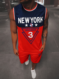 Komplet męski koszykarski czerwony OZONEE JS/68C10169Z