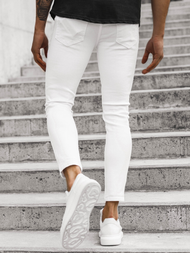 Spodnie jeansowe męskie białe OZONEE DP/586/R1