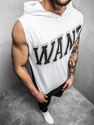 T-Shirt z kapturem męski biały OZONEE B/60042Z