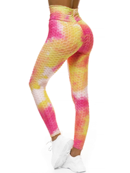 Legginsy damskie różowo-żółte OZONEE JS/YW88031