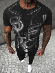 T-Shirt męski czarny OZONEE O/T132/3