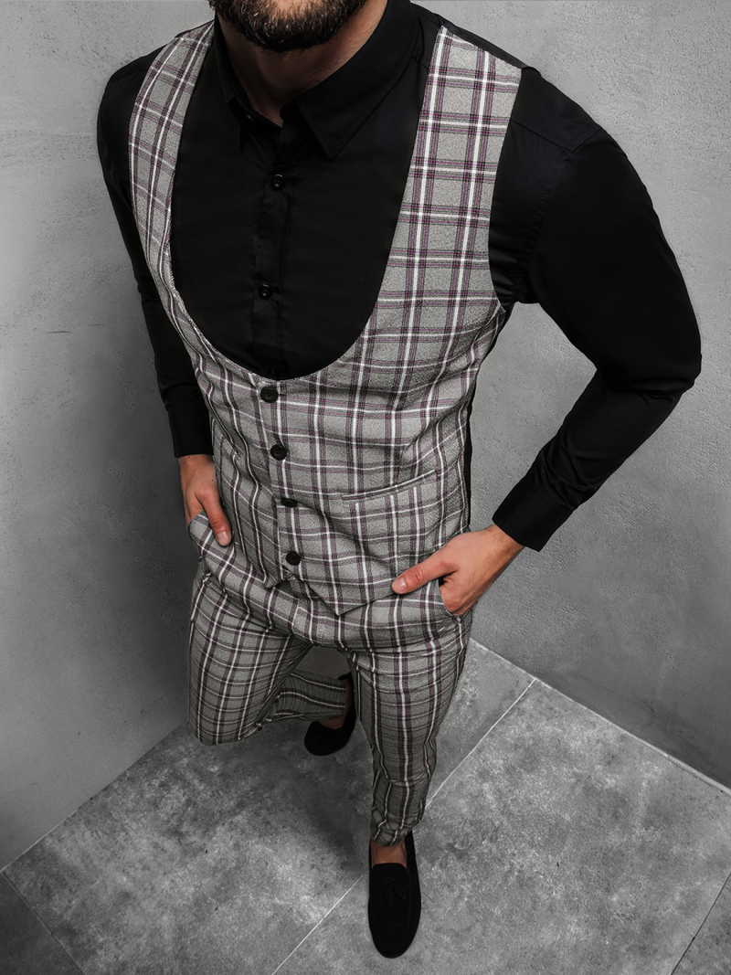 Чоловічий комплект - жилетка та штани чінос Сiра OZONEE DJ/5557