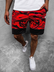 Spodenki dresowe męskie czerwone OZONEE JS/KK300156Z