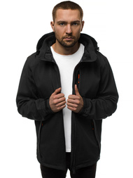 Kurtka softshell męska z kapturem czarno-pomarańczowa OZONEE GE/12266Z