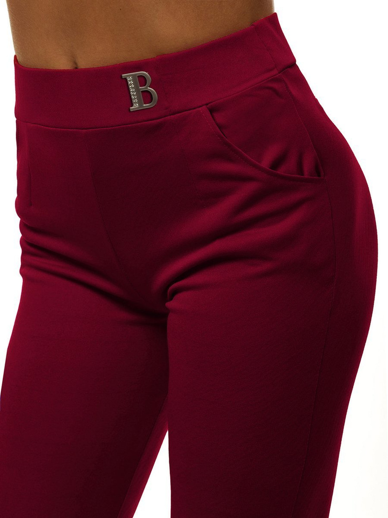 Legginsy krótkie damskie bordowe OZONEE JS/1027/D13