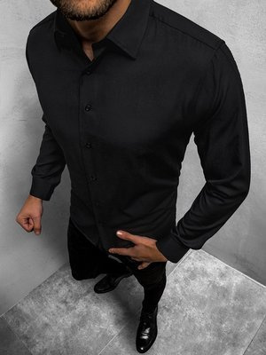 Elegancka koszula męska czarna OZONEE MECH/2122Z