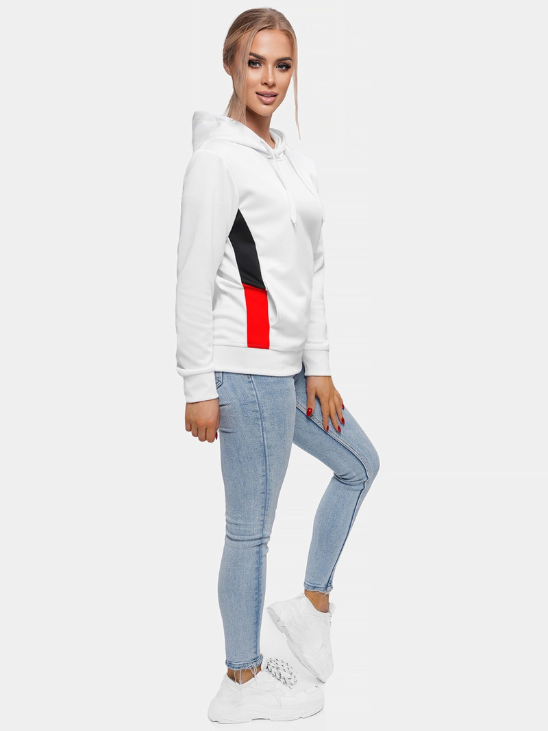 Bluza z kapturem damska biała OZONEE JS/JK88125/1Z