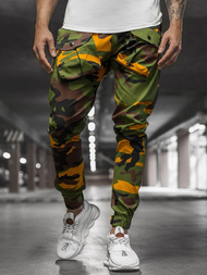 Spodnie męskie chino joggery żółte-khaki OZONEE G/11144