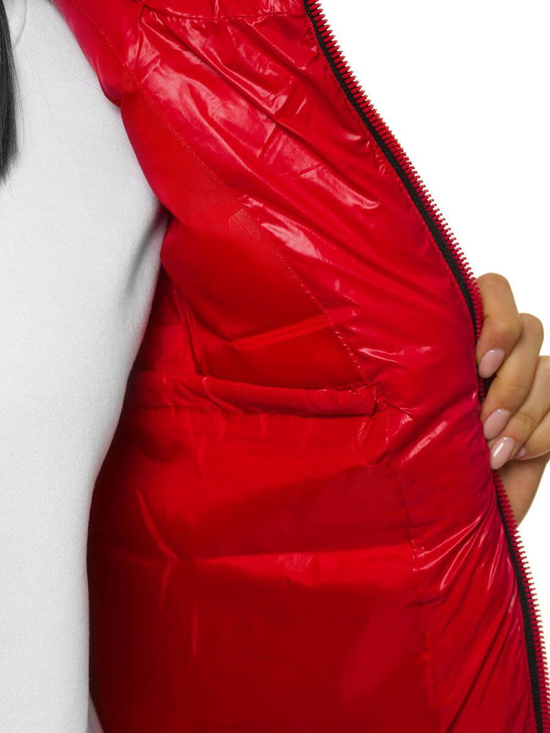 Стьобаний жіночий жилет Червона OZONEE N/6816/11