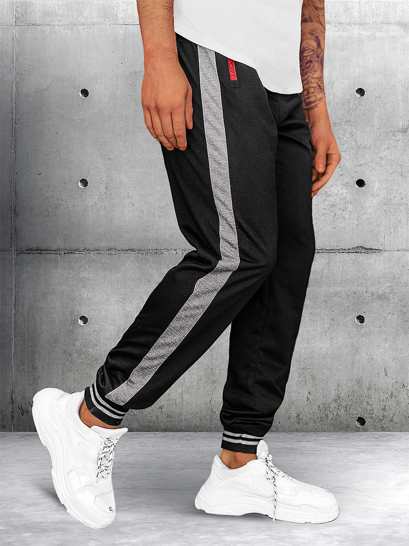 Spodnie dresowe męskie czarne OZONEE JS/68K10333Z