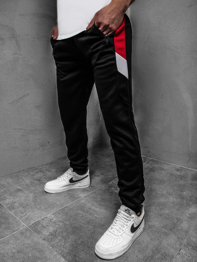 Spodnie dresowe męskie czarne OZONEE JS/JZ11026Z