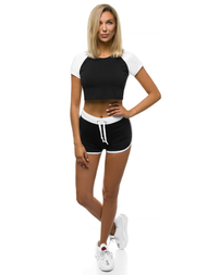 Komplet sportowy dwuczęściowy czarno-biały OZONEE Z/D1022
