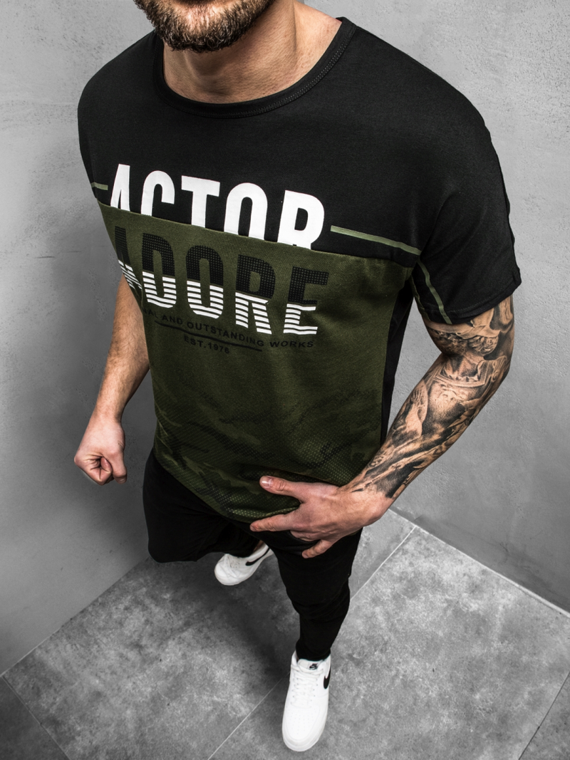 T-Shirt męski zielony OZONEE JS/SS11106Z