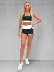 Komplet sportowy dwuczęściowy damski czarno-biały OZONEE O/XL011/45Z