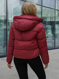 Kurtka zimowa damska pikowana bordowa OZONEE JS/16M9188/06Z