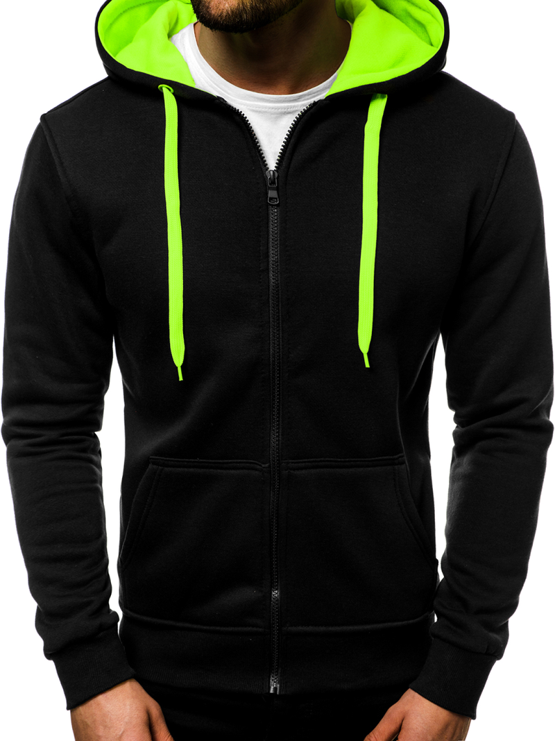 Bluza rozpinana męska czarno-seledynowa OZONEE JS/2013